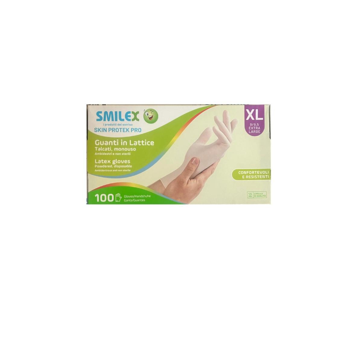 Smilex skin protek  guanti in lattice x 100 xl