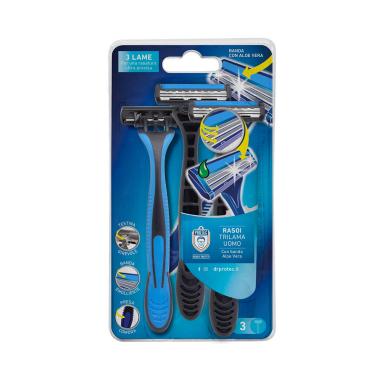 Dr.protec rasoio trilama uomo 3pz con striscia aloe vera
