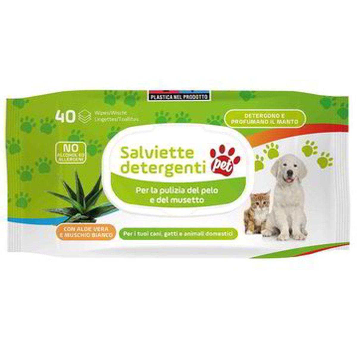 Salviette pet con aloe vera 40 pz