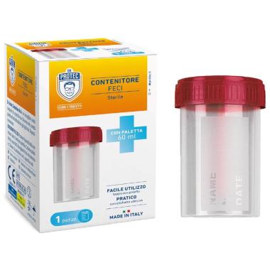 Dr.protec contenitore sterile feci 60ml tappo a vite