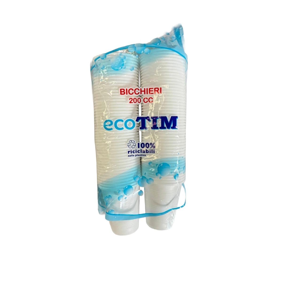 Bicchiere cc 200 conf. 100 pz bianco p.p.