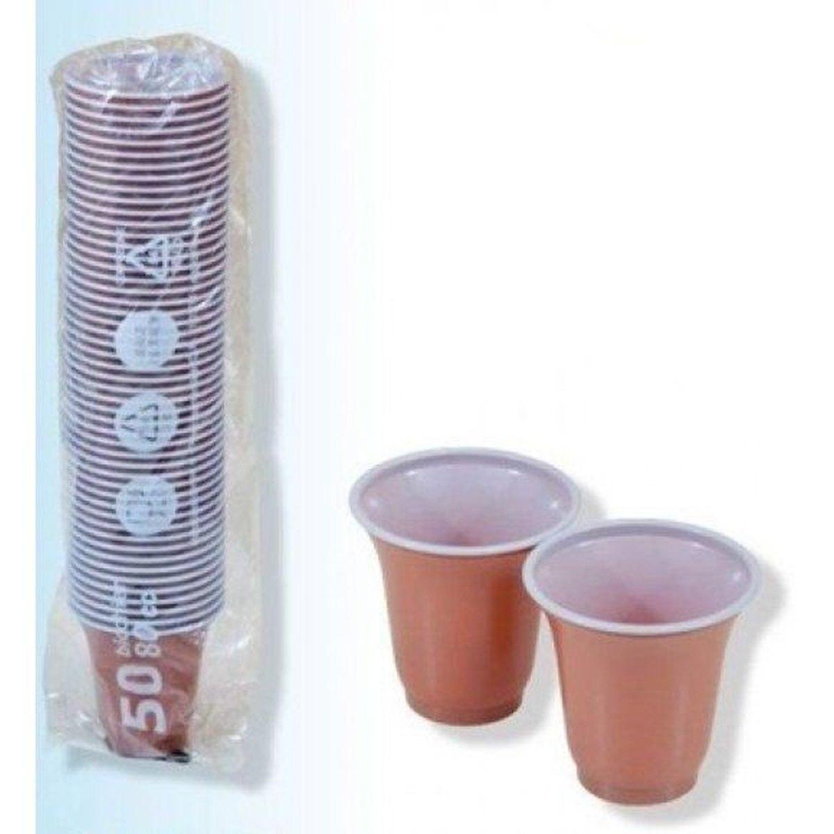 Bicchieri caffe' cc 80 50 pz marrone