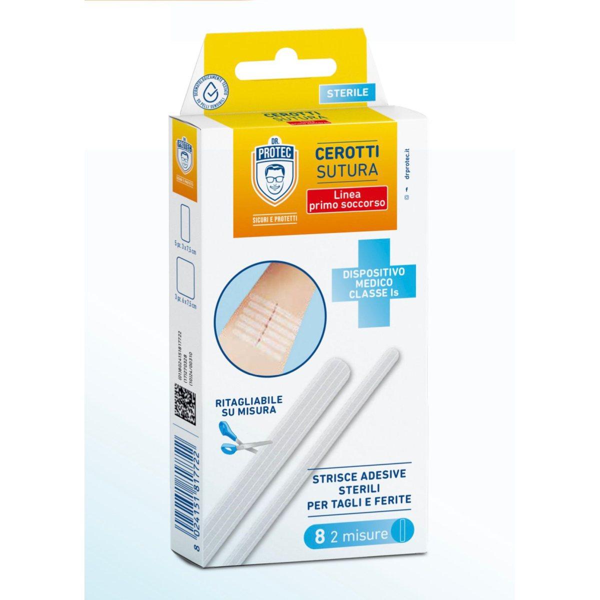 Dr.protec cerotti sterili sutura 8pz assortiti